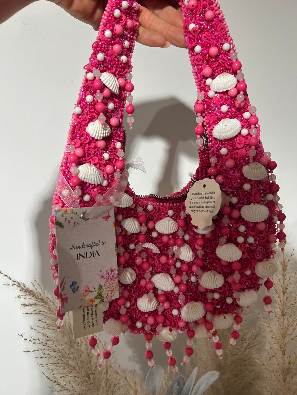 Bolso conchas artesanal