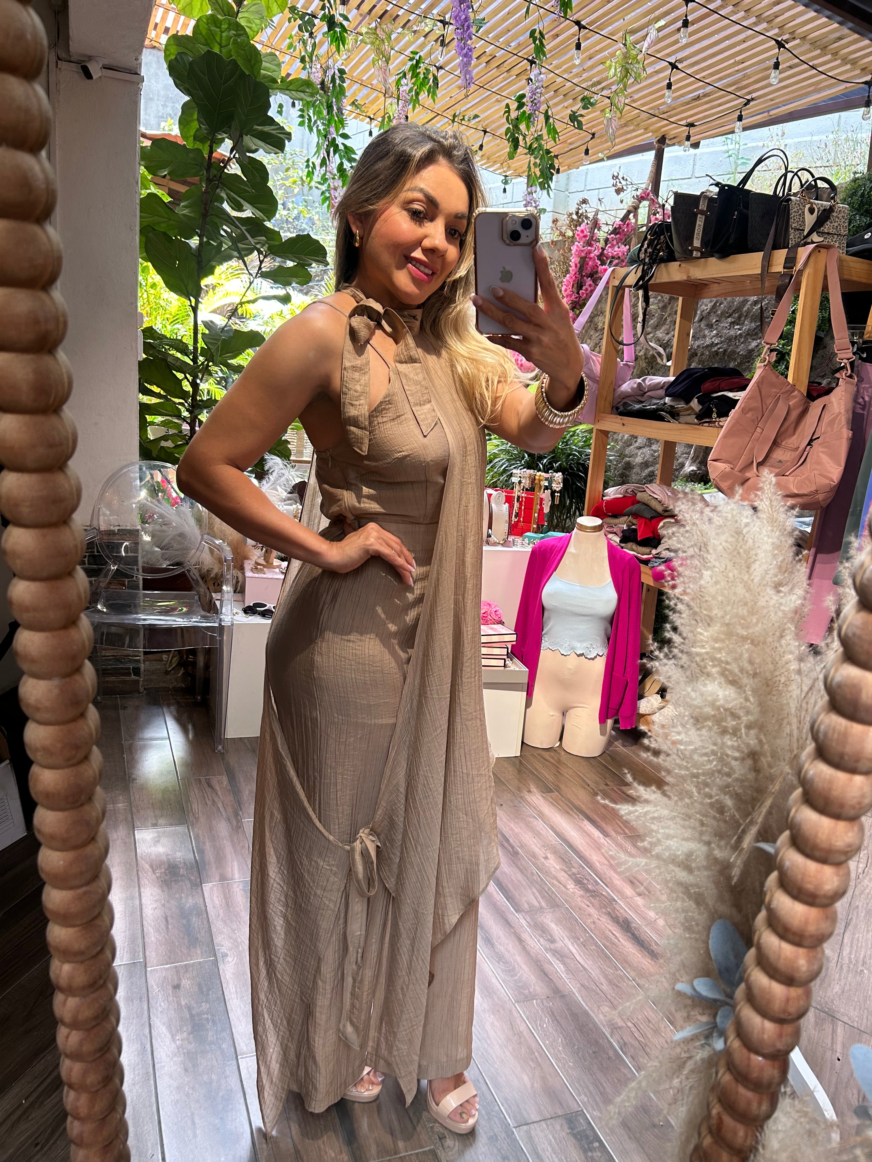 Set beige de bluzón