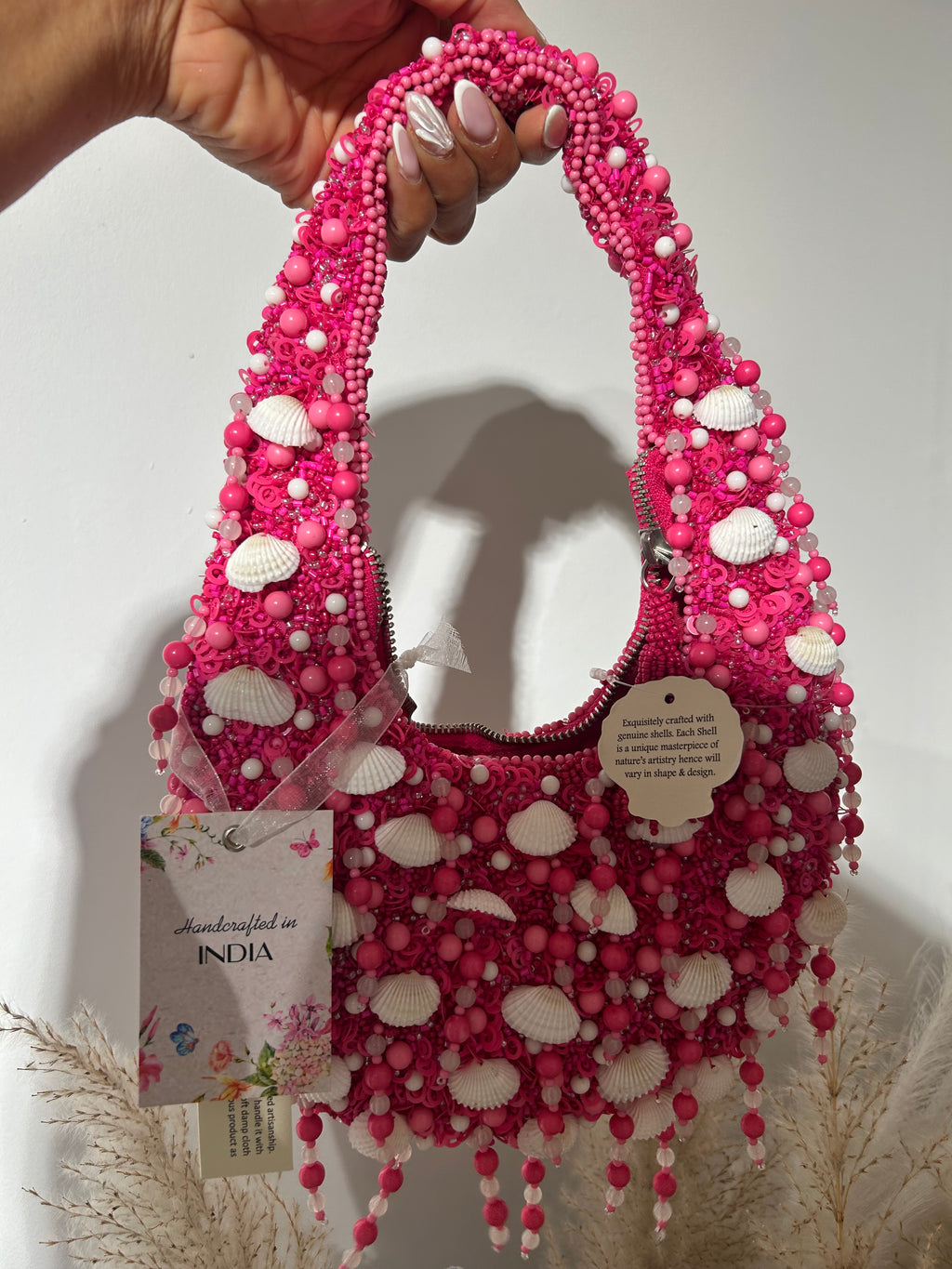 Bolso conchas artesanal