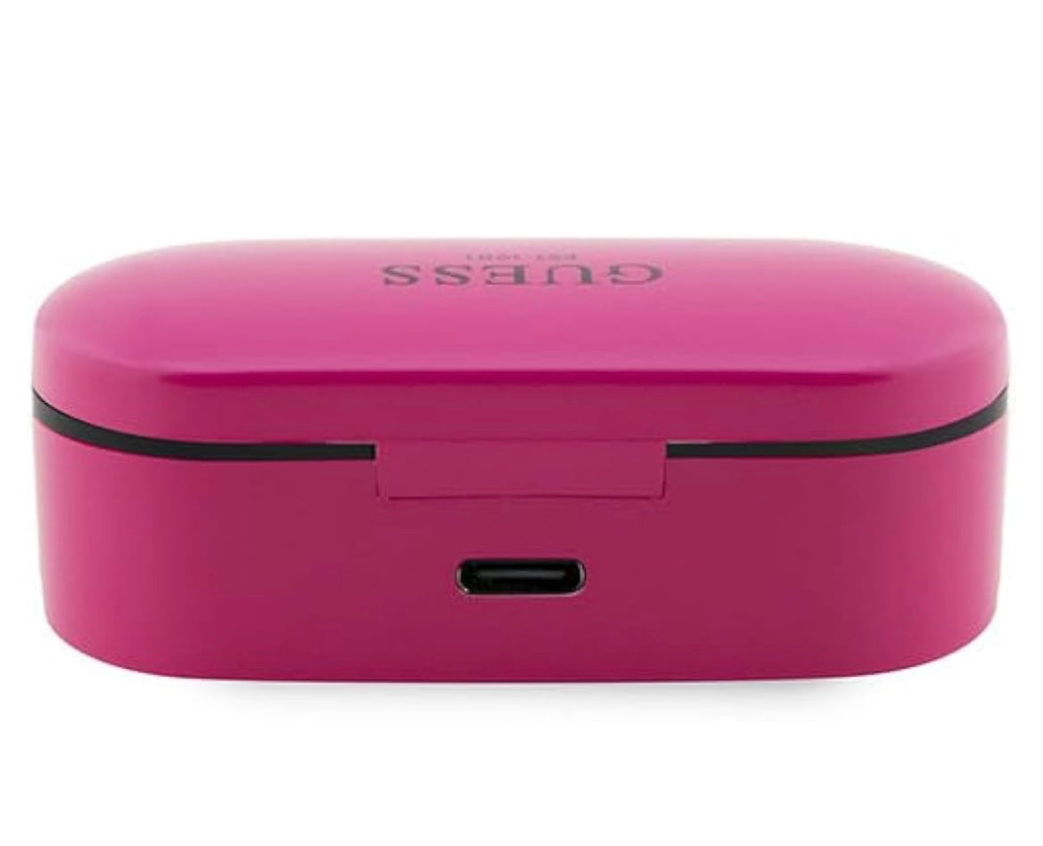 Audífonos inalámbricos Guess con estuche digital.
