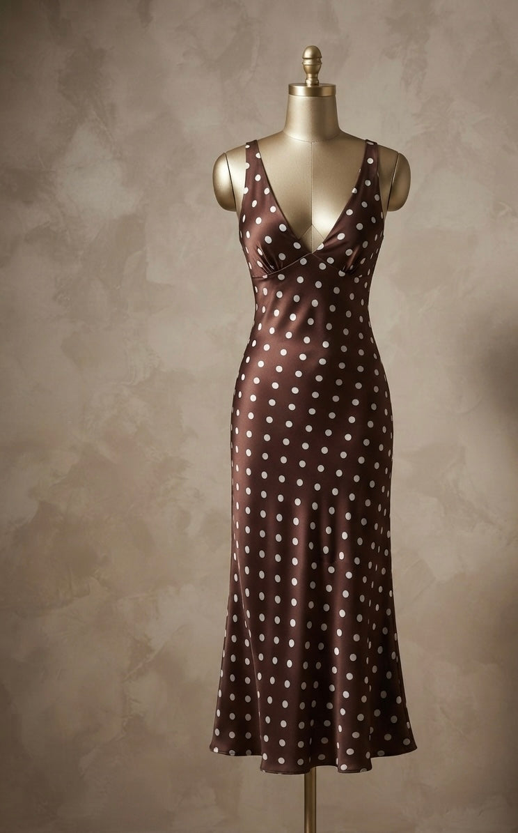 Vestido de bolas café