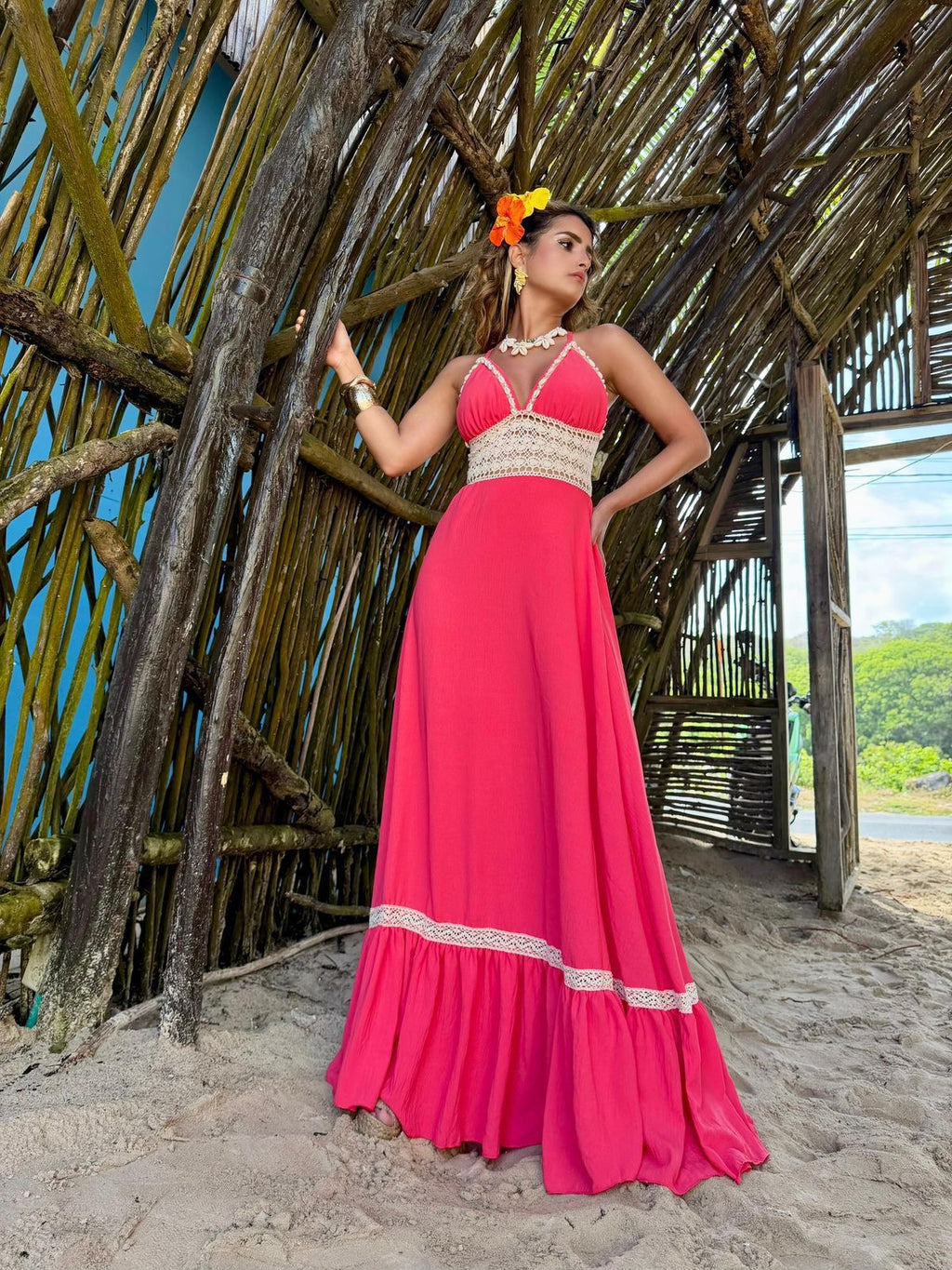Maxi vestido Crochet