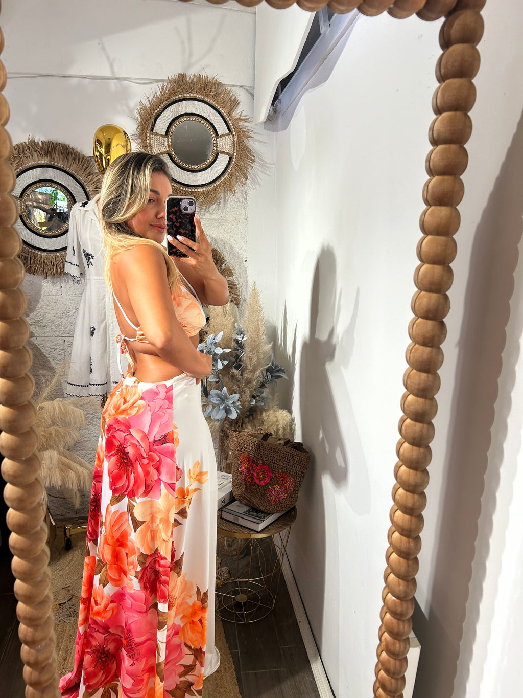 Vestido floral de licra fría
