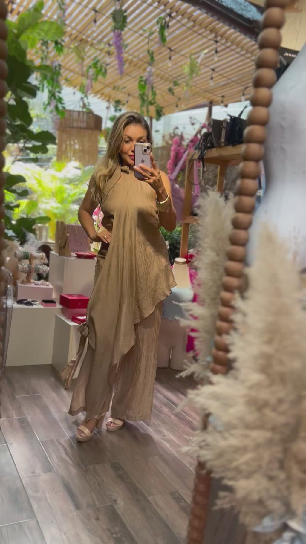Set beige de bluzón